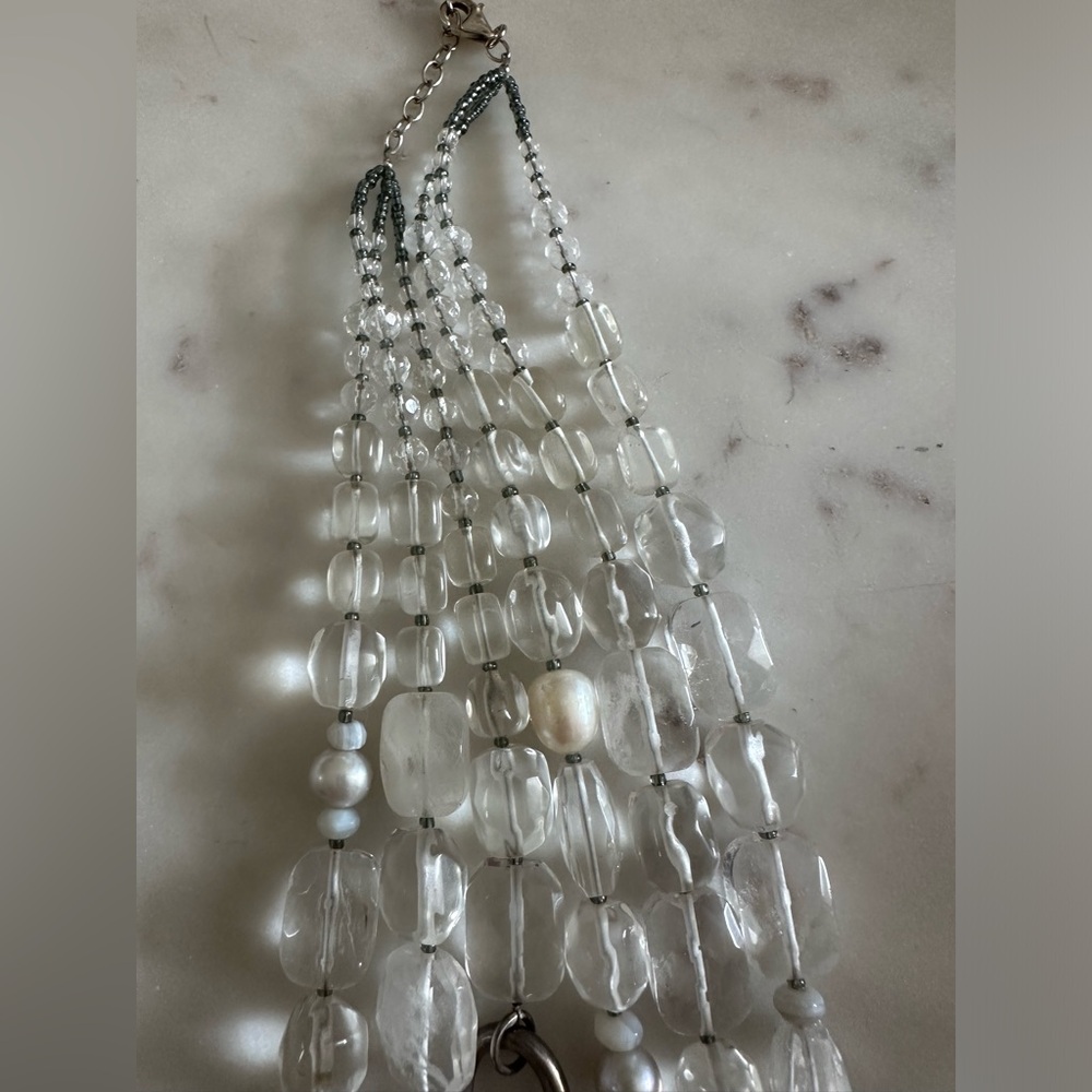 Silpada White Heat Quartz Pearls and Sterling Silver Necklace - Picture 5 of 9